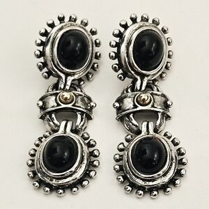 Elegant Silver and Black Earrings